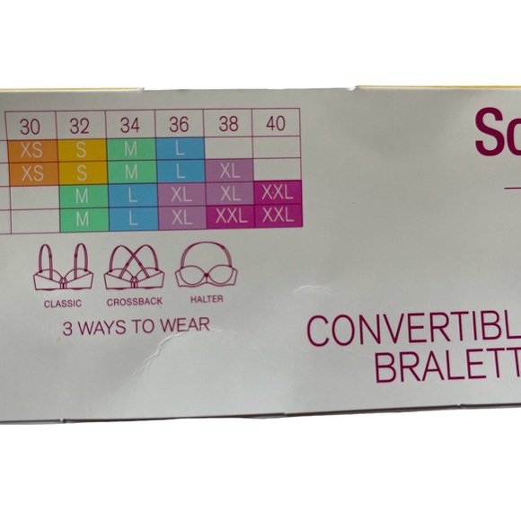 So Intimates Convertible Bralette Bra Black Lace Sz Large Wireless NEW SO10551 - Picture 7 of 9